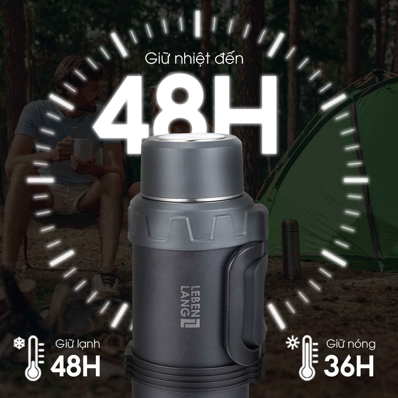 Phích nước giữ nhiệt Lebenlang LBL3030, bình giữ nhiệt dung tích 1600ml - hàng chính hãng