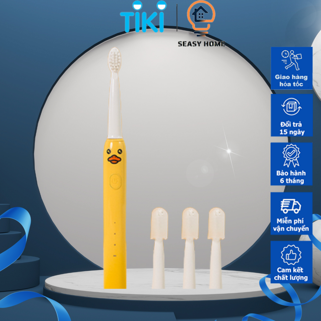 Bàn chải đánh răng điện trẻ em Enpis SS22 3 chế độ làm sạch răng, lông chải mềm kháng khuẩn-Hàng Chính Hãng