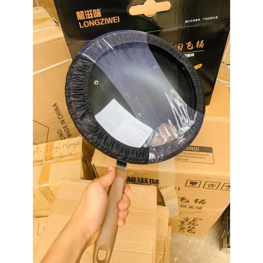 CHẢO CHỐNG DÍNH SIÊU TO, SÂU LÒNG HÀN QUỐC CÓ NẮP THỦY TINH CHỊU NHIỆT, Dùng Được Bếp Từ, Size 32CM
