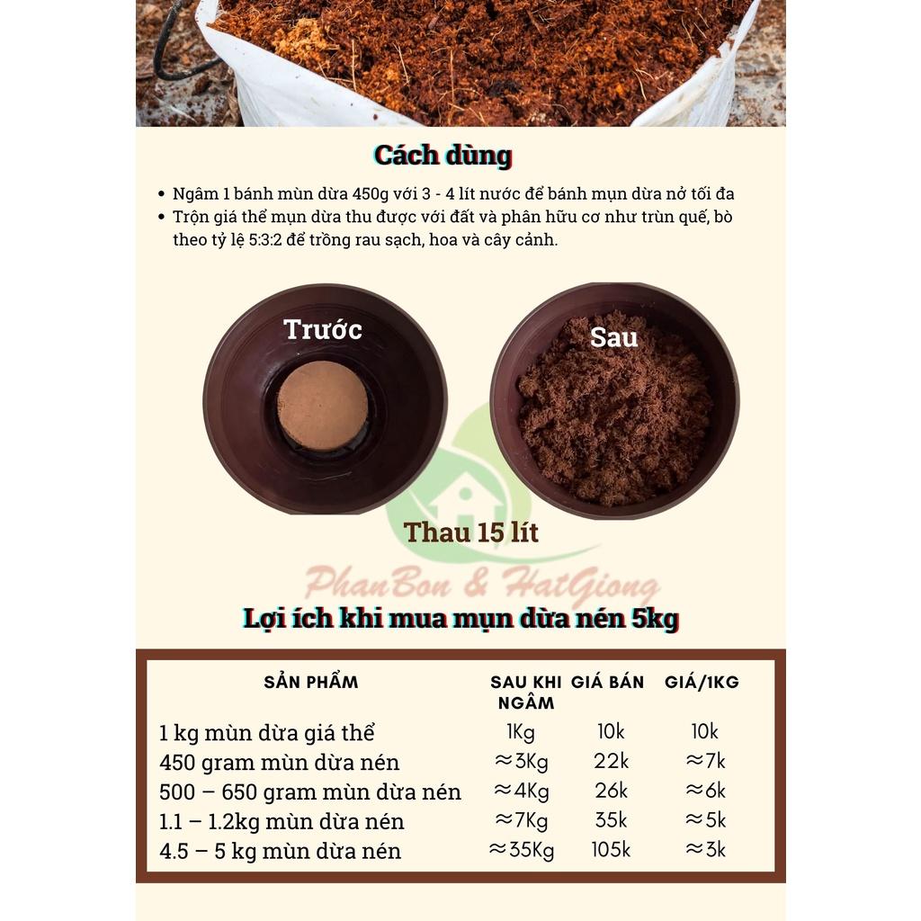 Viên nén xơ dừa, đất nén xơ dừa nén 450Gr dùng trồng rau, trộn giá thể trồng cây - Shop Phân Bón và Hạt Giống