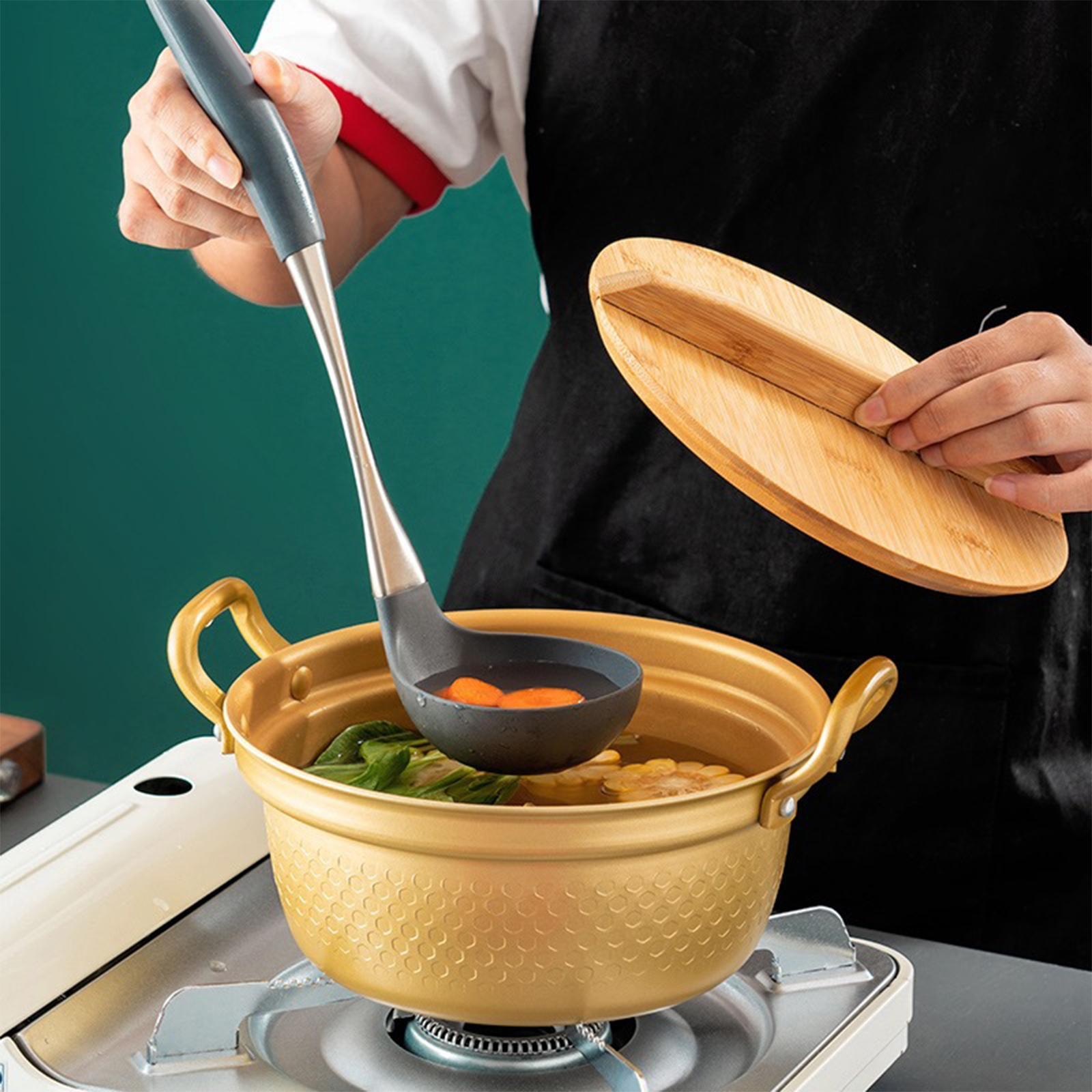 Ramen Cooking Pot Stockpot Double Handle for  Cookware Hiking