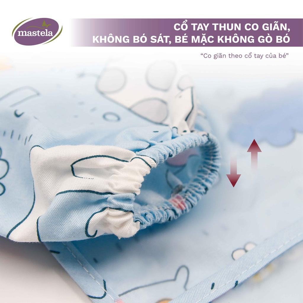 Áo yếm máng dài tay Cotton chống thấm nước cho bé tập ăn, tập vẽ Mastela size từ 6-36 tháng