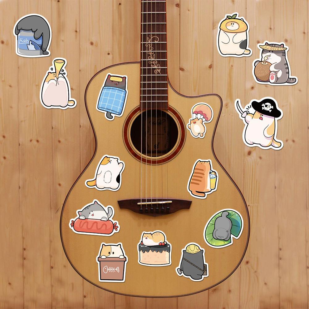 Sticker MÈO HÀN HÀN hoạt hình cute trang trí mũ bảo hiểm, guitar, ukulele, điện thoại, sổ tay, laptop-mẫu S46