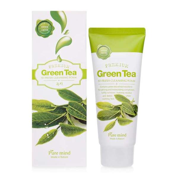 Combo sữa rửa mặt  làm sạch da chiết xuất từ trà xanh PURE MIND GREEN TEA SO FRESH và sữa rửa mặt kiểm soát nhờn chiết xuất từ than hoạt tính PURE MIND BLACKHEAD SO FRESH