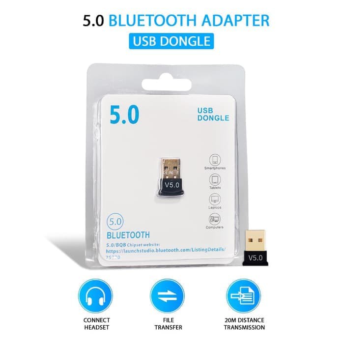 USB Bluetooth 5.0 Dongle CSR, Thu Phát Bluetooth Tốc Độ Cao Cho PC Và Laptop - Hàng Nhập Khẩu