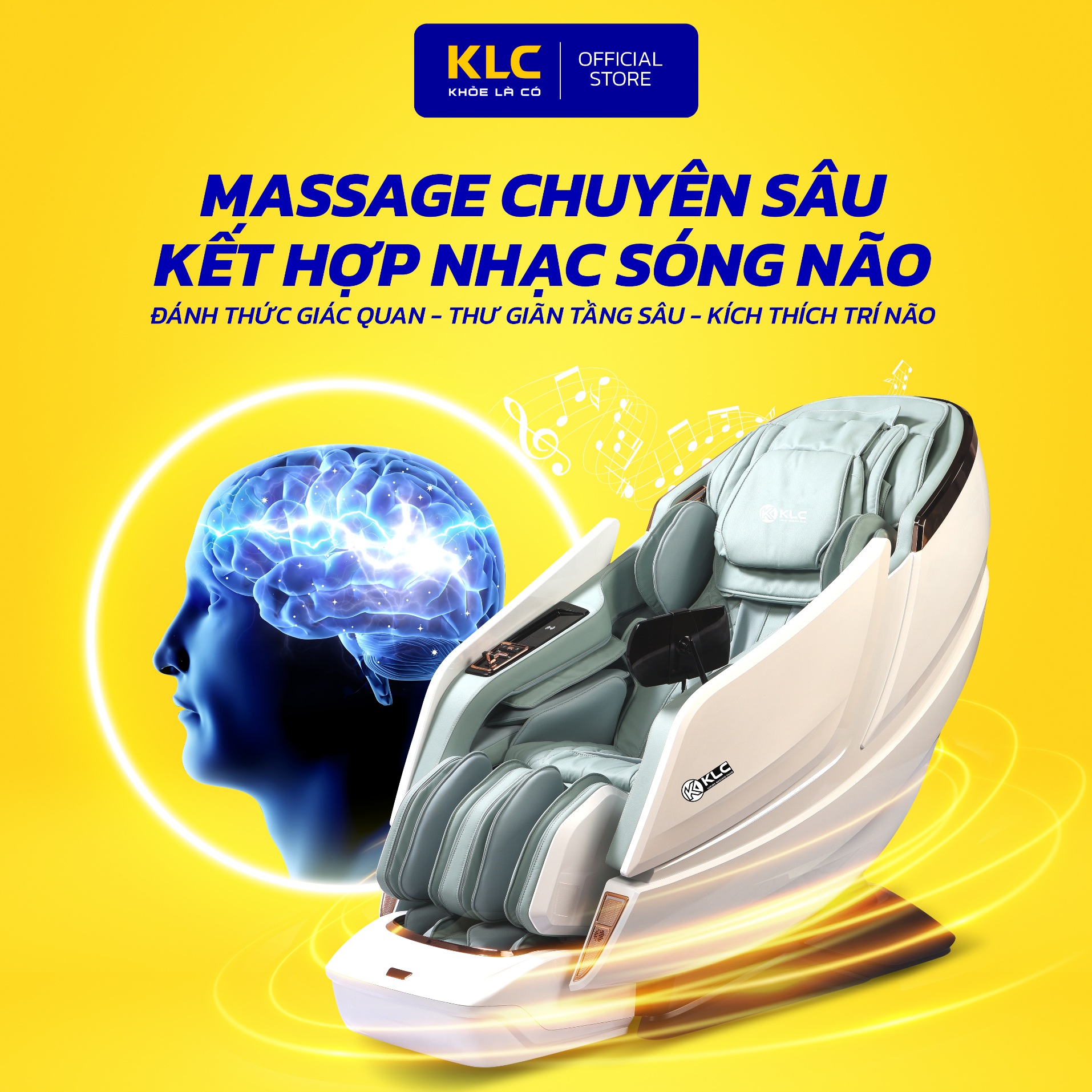 Ghế massage toàn thân cao cấp KLC K7979, công nghệ hồng ngoại, body scan, con lăn 4D kết hợp sóng não thư giãn