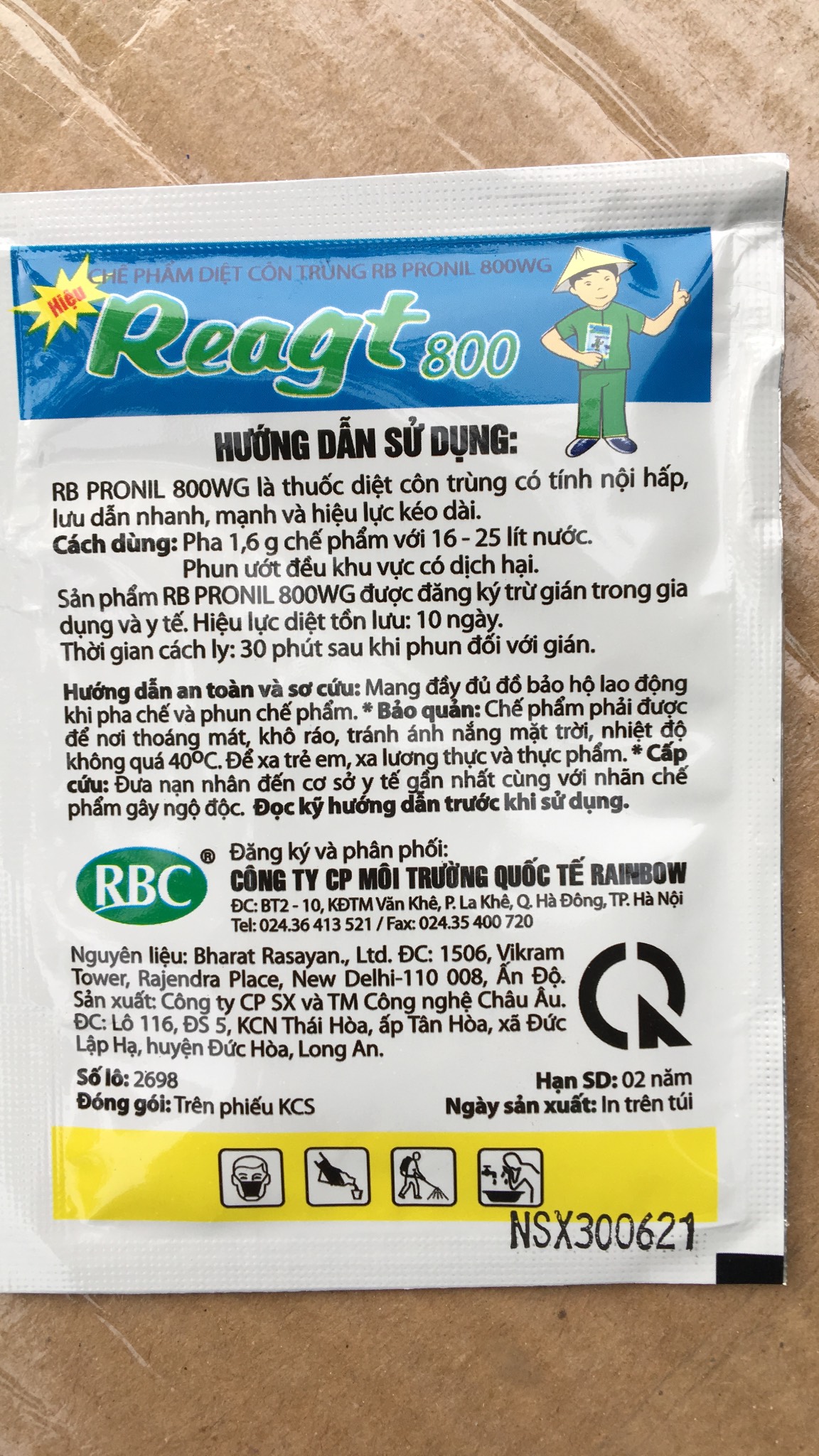 Sản phẩm diệt kiến và côn trùng Reagt gói 1.6gr