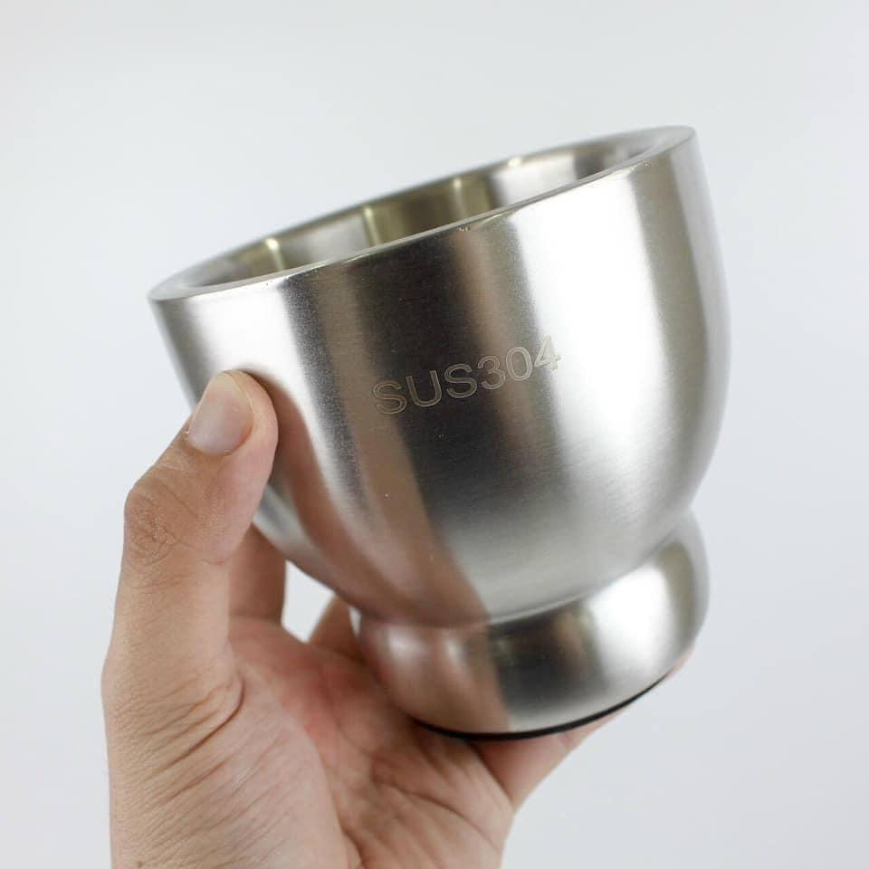 Cối chày Inox 304 - size đại dáng trống - kháng khuẩn, khử mùi - bảo hành trọn đời không han gỉ