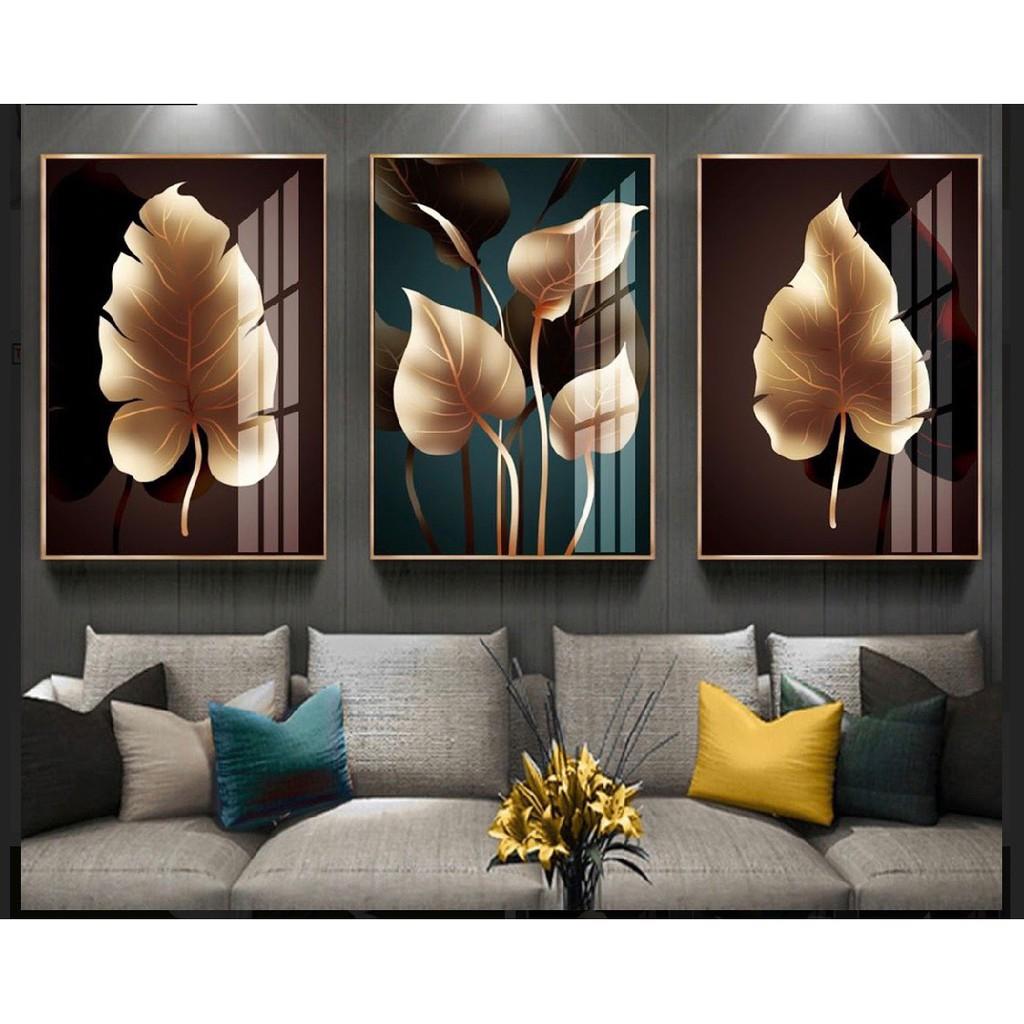 Tranh treo tường tráng gương bóng kiếng nai trừu tượng hiện đại sang trọng B-4586