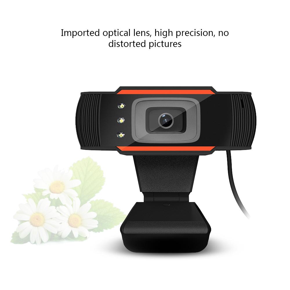 HXSJ A870C3 High-definition USB Webcam 480P Fixed Focus Computer Camera Built-in Sound Absorbing Microphone for PC