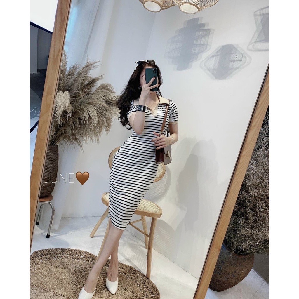 Đầm body, chất thun mềm mịn co giãn thoải mái.