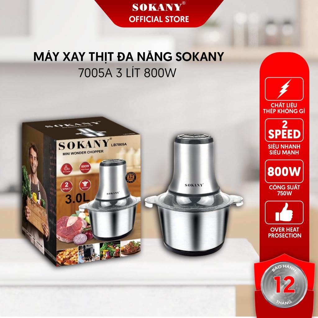 Máy Xay Thịt Đa NĂng SOKANY 7005A 3 Lít 800W Bảo Hành 12 Tháng - Hàng chính hãng