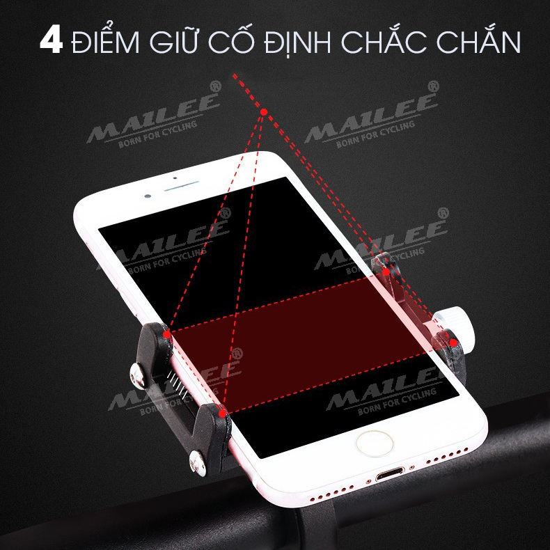 Giá đỡ điện thoại xe đạp MOBILE BRACKET gắn tay lái SS-044 cho điện thoại dưới 6.8 inch, chất liệu Nhôm, phù hợp đường kính ghi đông 22.2mm-31.8mm - Mai Lee