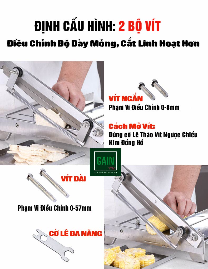 Máy Chặt Thịt, Máy Thái Thịt Đông Lạnh, Dao Chặt Thịt Gà, Chặt Xương Lợn, Chân Giò Nhỏ, Thái Rau Củ Quả, Thái Thuốc Bắc, Dao Thái Đa Năng, KD0288, Thép 30CR13, Inox 430 - Tặng Tay Mài Dao