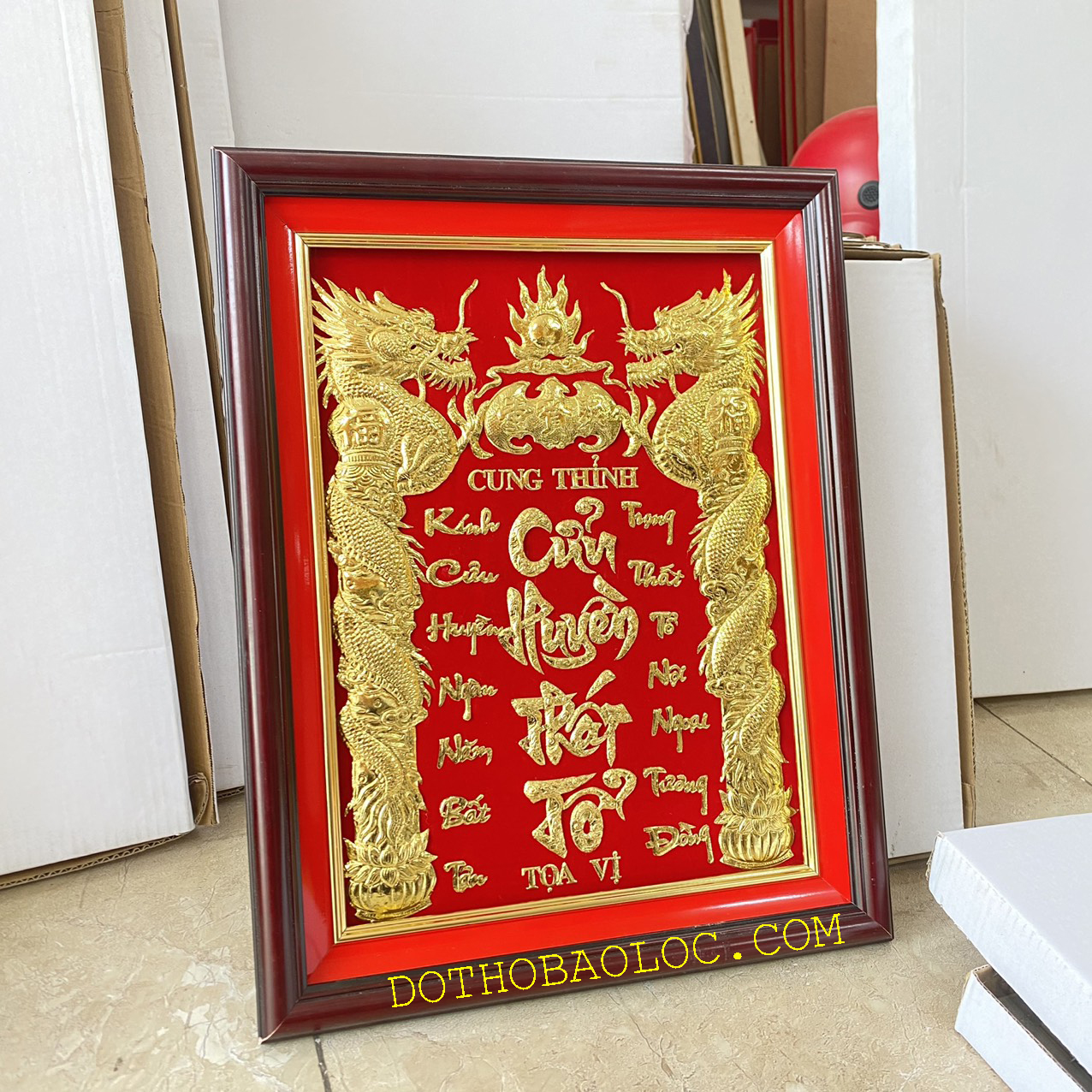 Cửu huyền thất tổ dát vàng cao 80cm, ngang 60cm