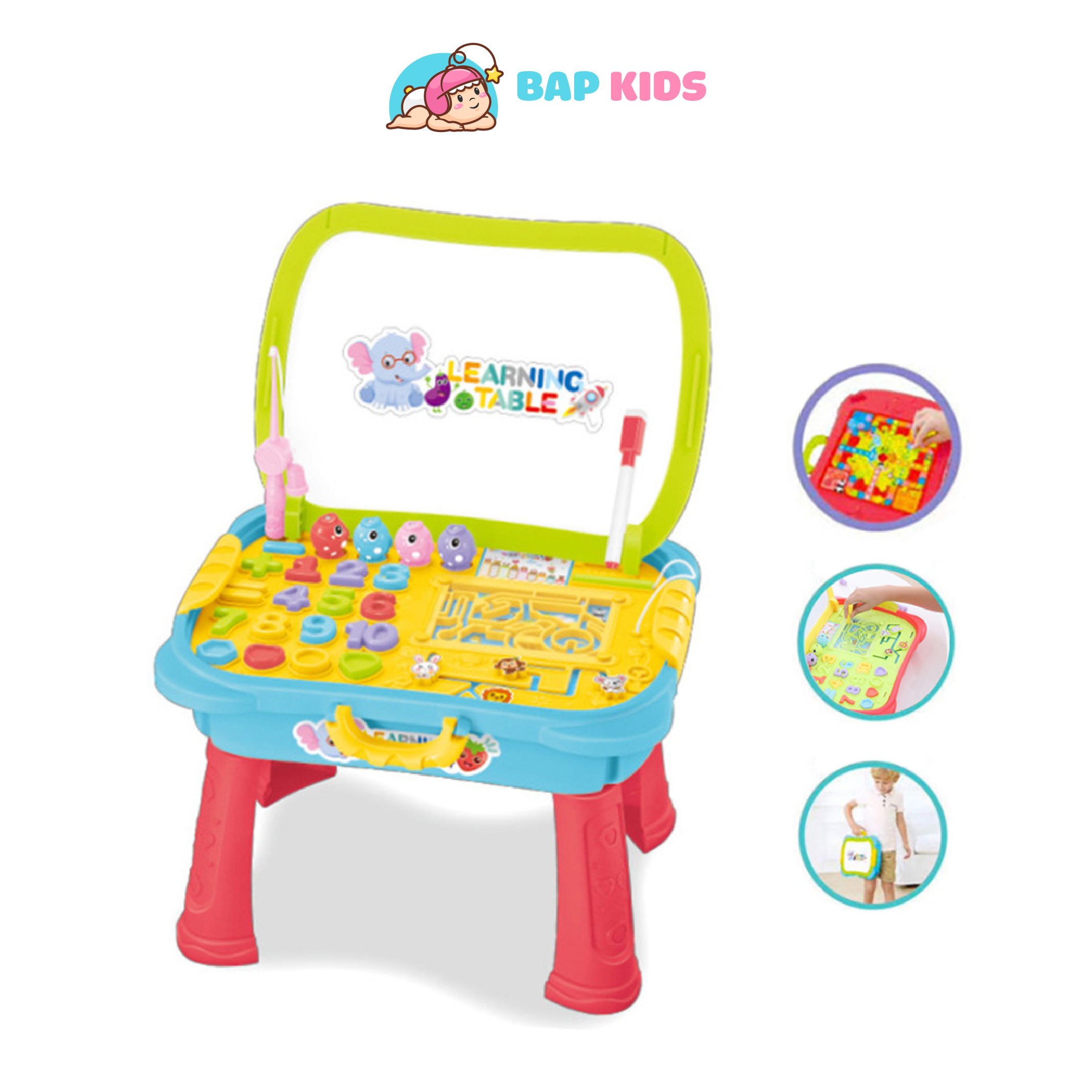 Bàn học đa năng kèm đồ chơi cho bé BAPKIDS