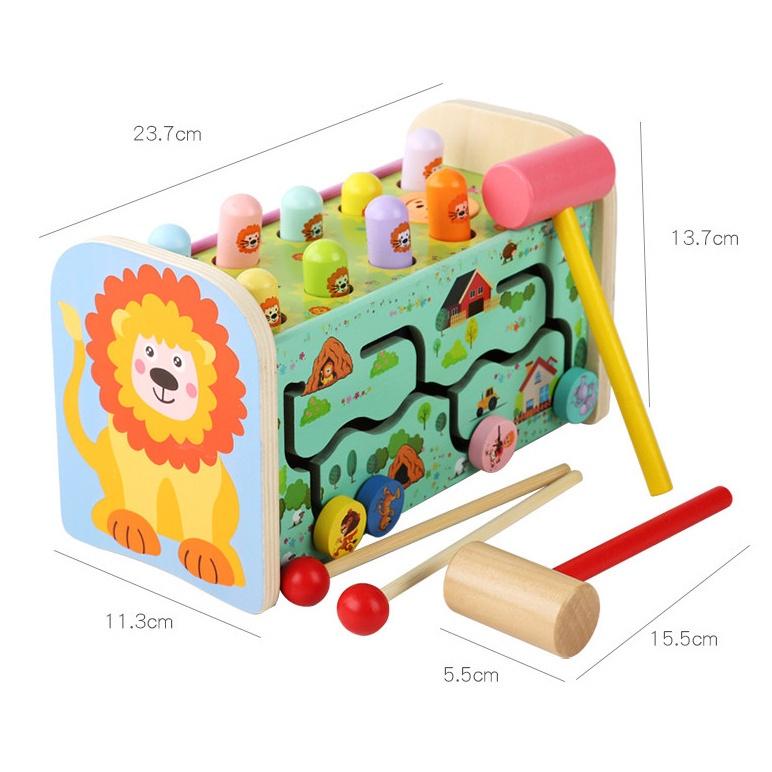 Đồ Chơi Đập Chuột Kèm Đàn Xylophone 3in1 Bằng Gỗ Cho Bé Phát Triển Trí Tuệ