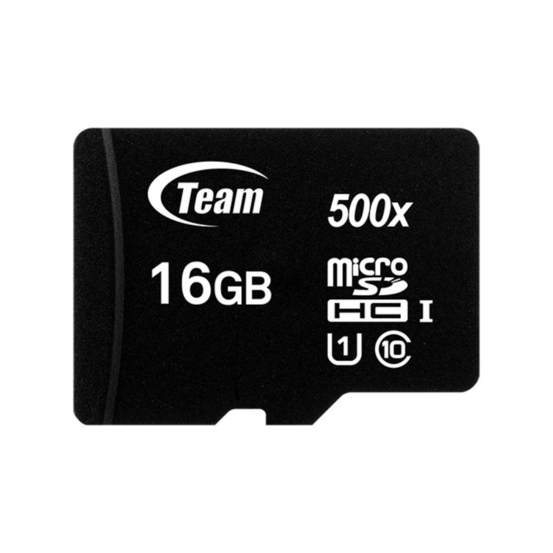 Thẻ nhớ microSDHC Team Group 16GB 500x upto 80MB/s class 10 U1 (Đen) - Hàng Chính Hãng