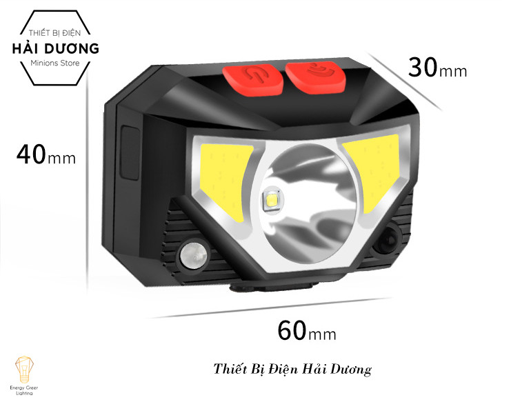 Đèn Pha Đội Đầu Cảm Ứng TG-T069 - LED Siêu Sáng - Pin Sạc Tích Điện - Dung Lượng Pin Lớn - Chống Nước