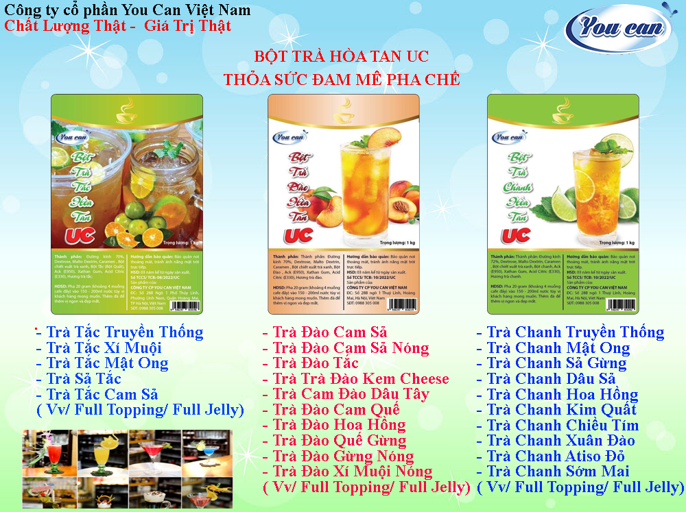 [Siêu rẻ/ Gói 1kg]Trà Đào Hòa Tan UC hàng chính hãng/ Bột trà hoa quả PHA SẴN SIÊU NHANH thơm ngon chuẩn vị.