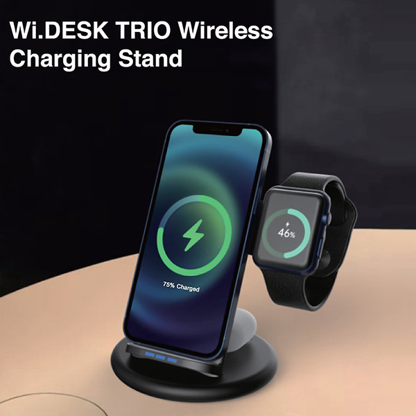 Đế Sạc Không Dây Mazer Wi.DESK Trio SWING 3-in-1 Wireless Charger - Hàng chính hãng