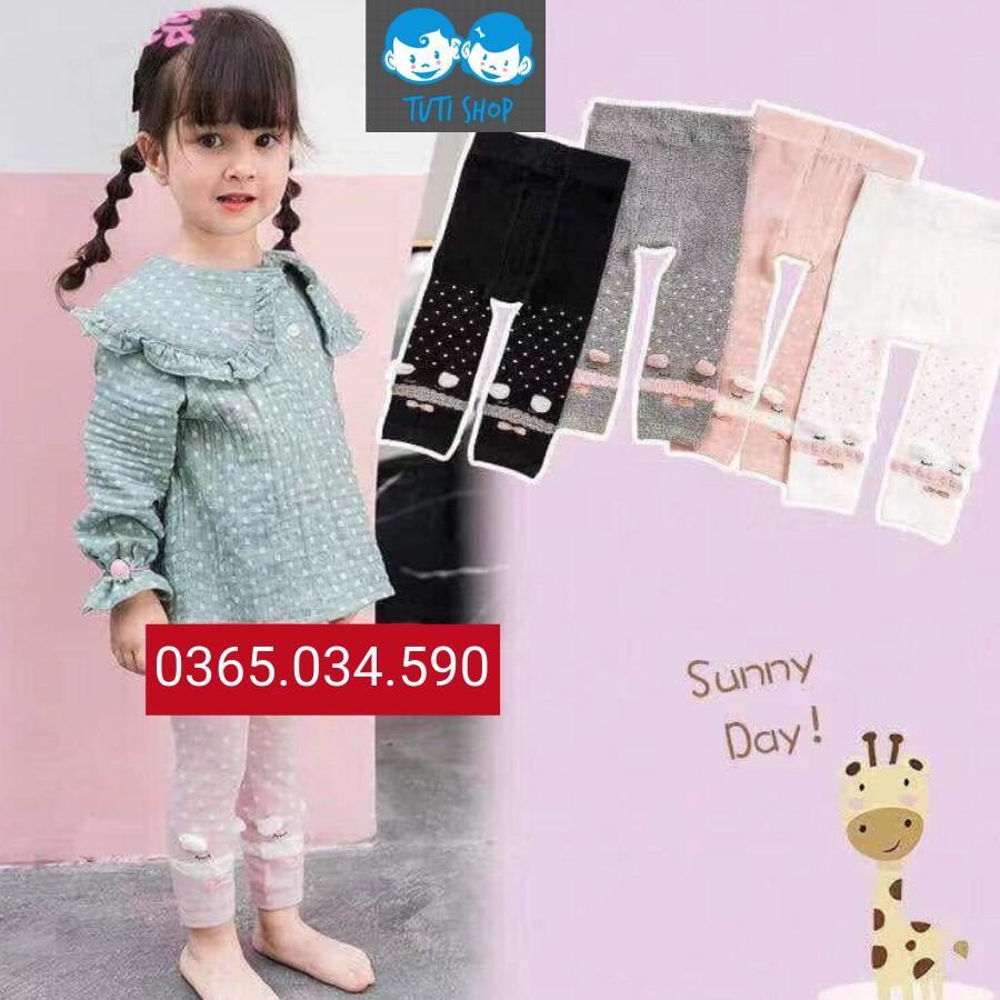 QUẦN TẤT LEN LEGGING XUẤT HÀN không bàn co giãn, mặc mùa thu đông siêu cute cho bé gái từ 1 2 3 4 tuổi