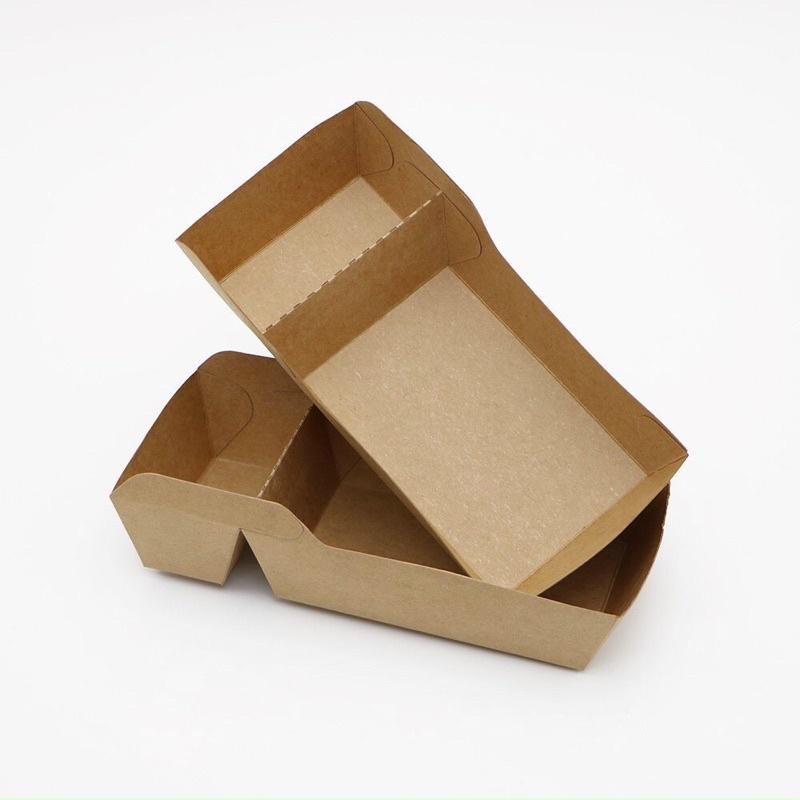 50 cái khay giấy kraft 2 ngăn