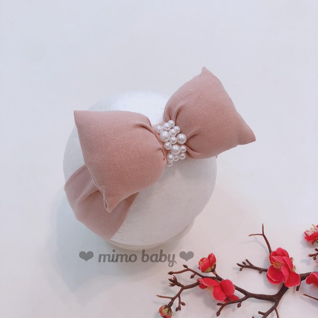 Băng đô nơ phồng cho bé - đính hạt