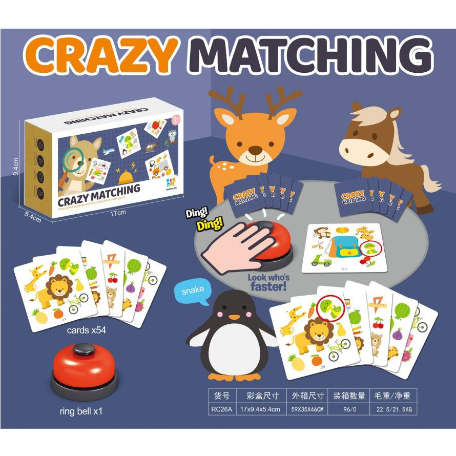 ĐỒ CHƠI GIÁO DỤC TƯƠNG TÁC CRAZY MATCHING TÌM HÌNH GIỐNG NHAU GIÚP BÉ NHANH TAY NHANH MẮT, LUYỆN TẬP TRUNG