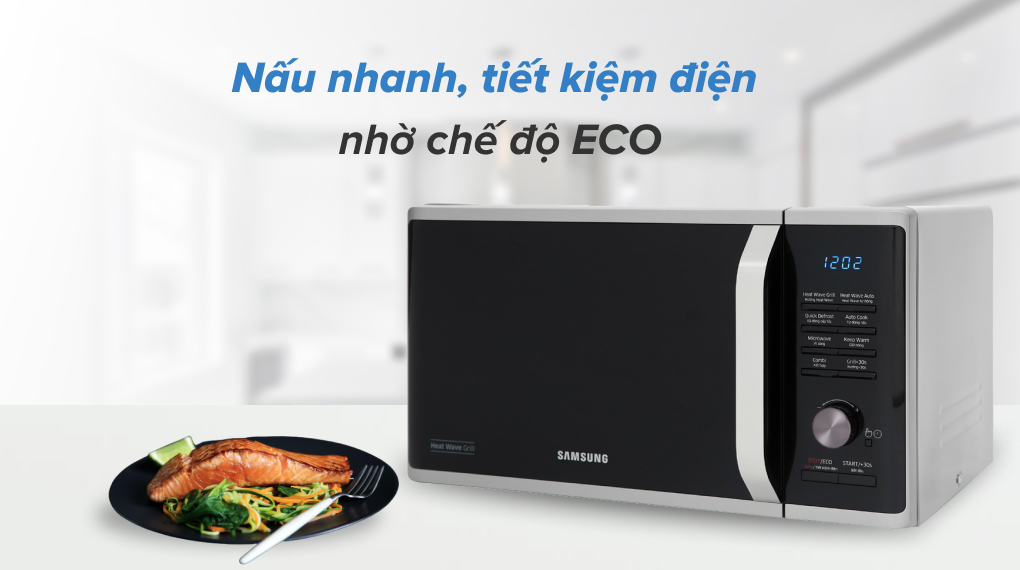 Lò vi sóng tráng men Samsung Dòng nướng MG23K3575AS - Hàng chính hãng