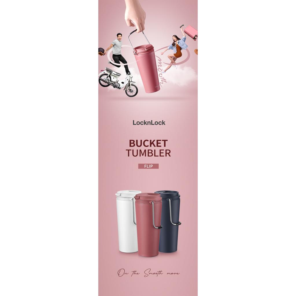 Ly giữ nhiệt Lock&Lock Bucket Tumbler có ống hút hoặc nắp bật, dung tích 540ml LHC4268 LHC4269 - Hapos