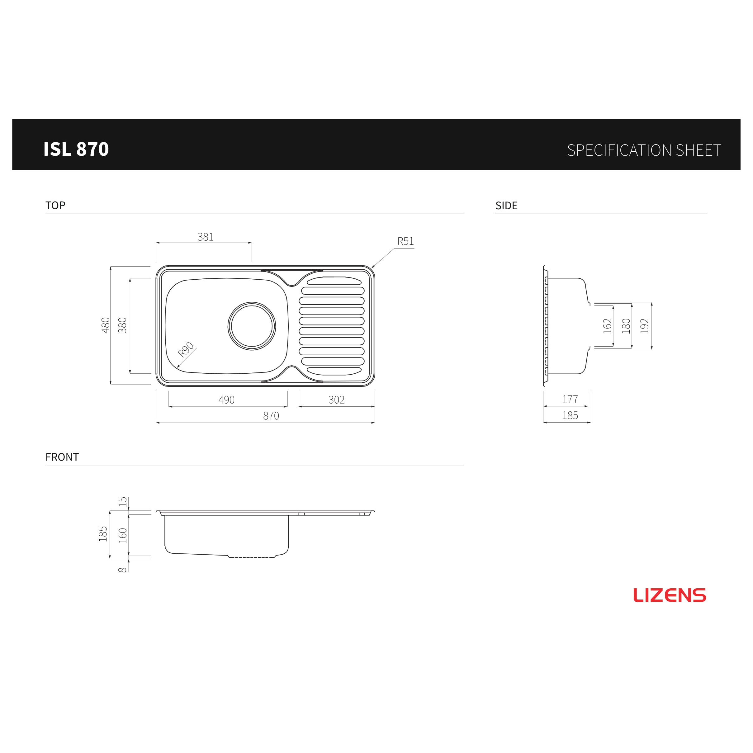 Chậu rửa chén inox 304 thông minh Lizens ISL 870