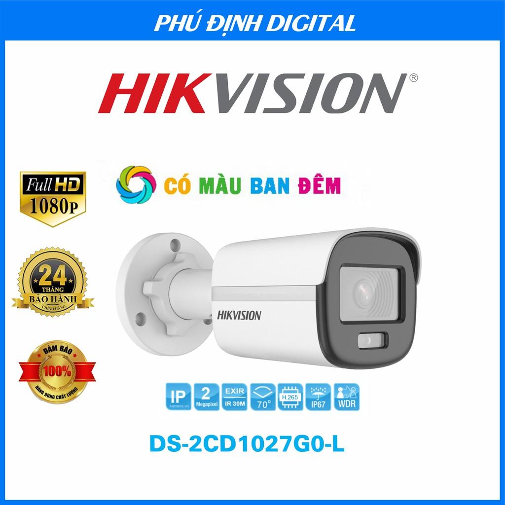 Camera IP 2mp có màu ban đêm Hikvision mã DS-2CD1027G0-L - Hàng Chính Hãng