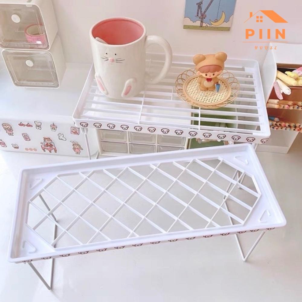 Kệ đựng đồ đa năng PIIN HOUSE có thể gấp gọn, dễ dàng vệ sinh, đặt bàn học/ phòng bếp có thể xếp thành 2 tầng