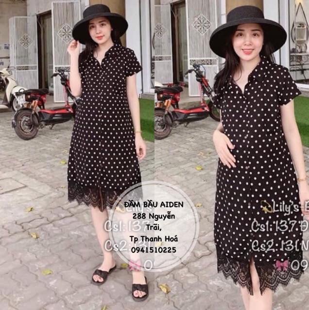 VÁY SƠ MI BẦU ĐẸP LỤA 40-63kg, Đầm bầu công sở thiết kế,maternity dress