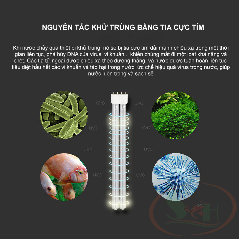 Bóng đèn UV thay thế 5W, 9W, 11W, 18W, 36W, 55W bộ uv bể cá tép