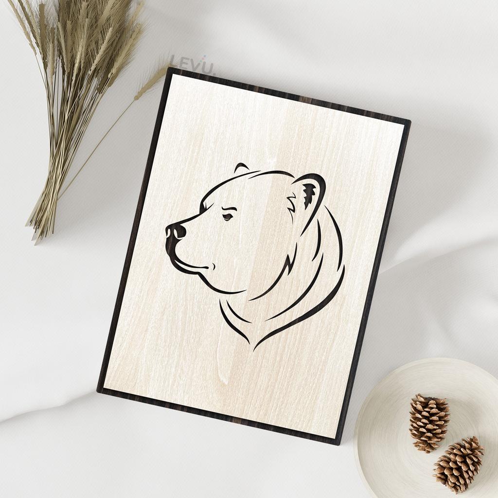Tranh treo tường động vật LEVU bằng gỗ decor nghệ thuật trang trí tường sang trọng