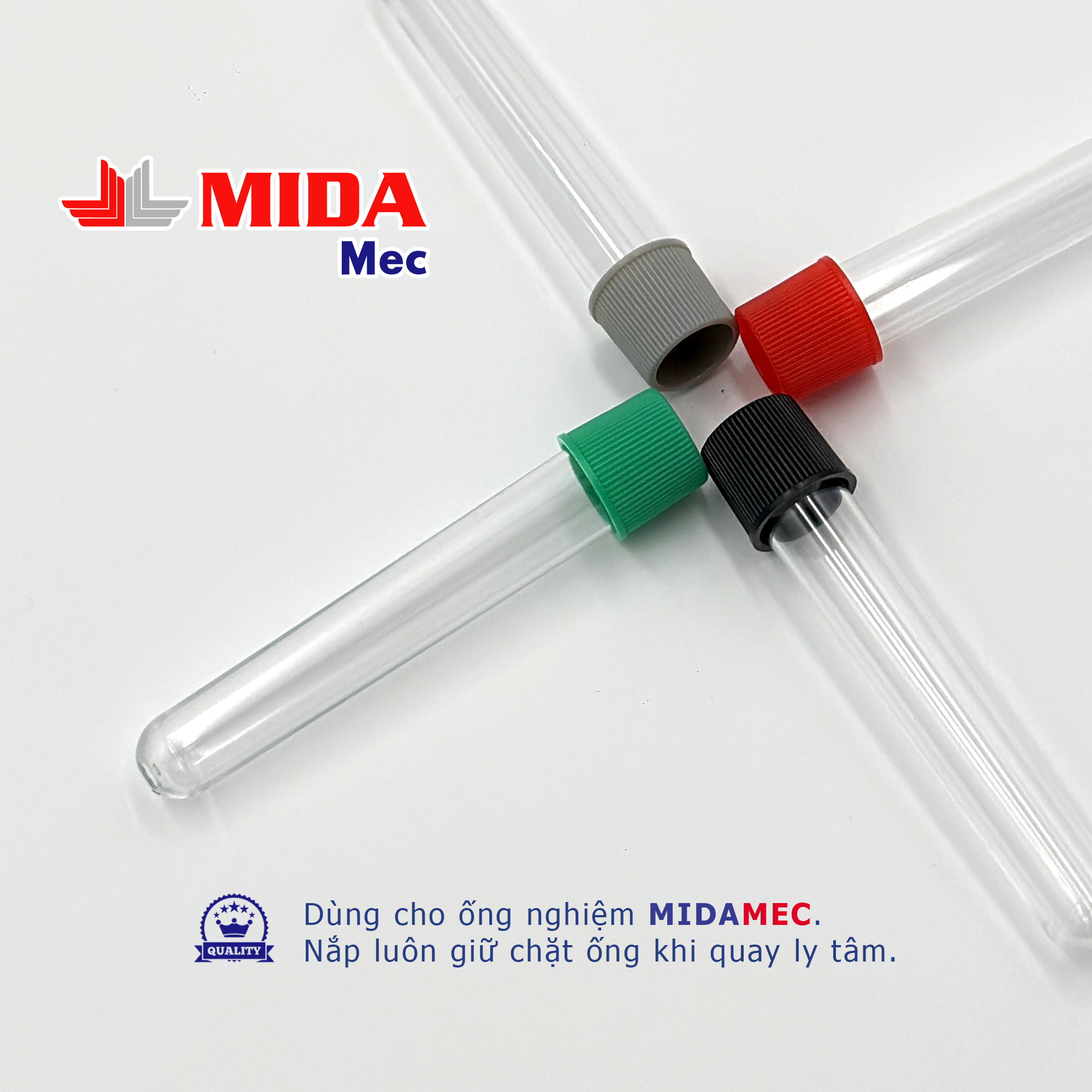 Nắp ngoài ống nghiệm MidaMec đóng gói 250 cái/bao - Màu Đỏ