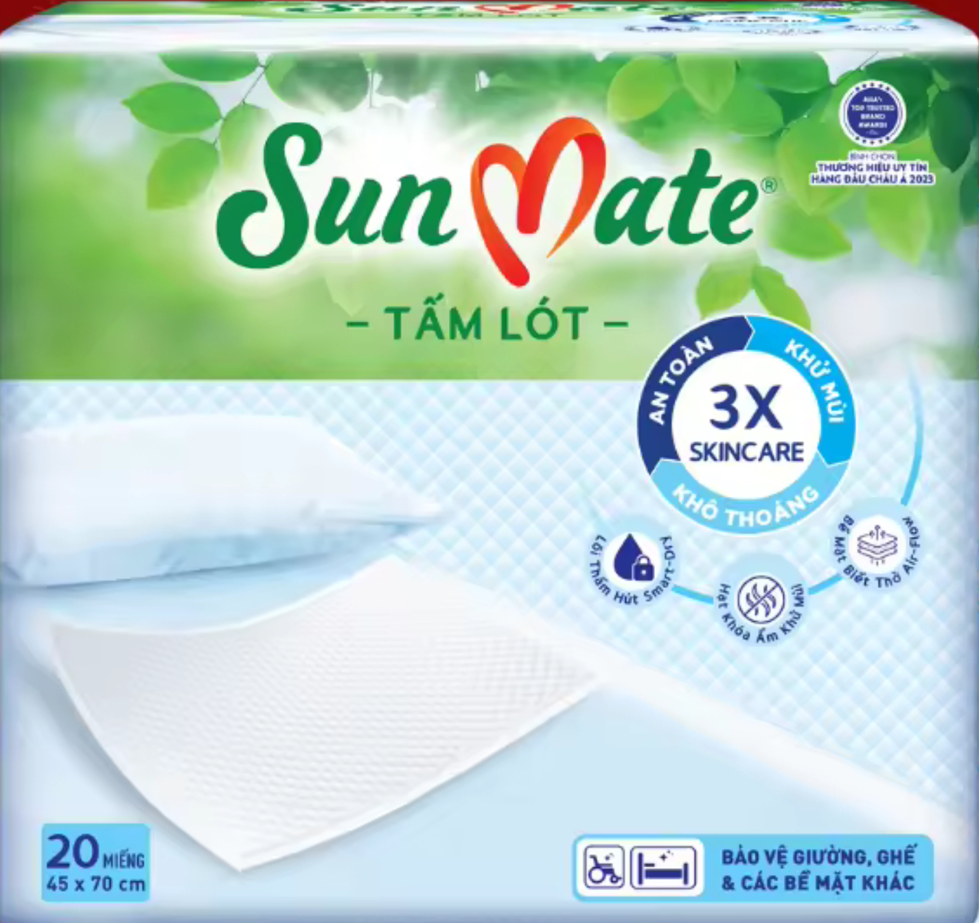 Combo 3 Gói Tấm Lót Sunmate 20 Miếng (45*70cm) - Date luôn mới