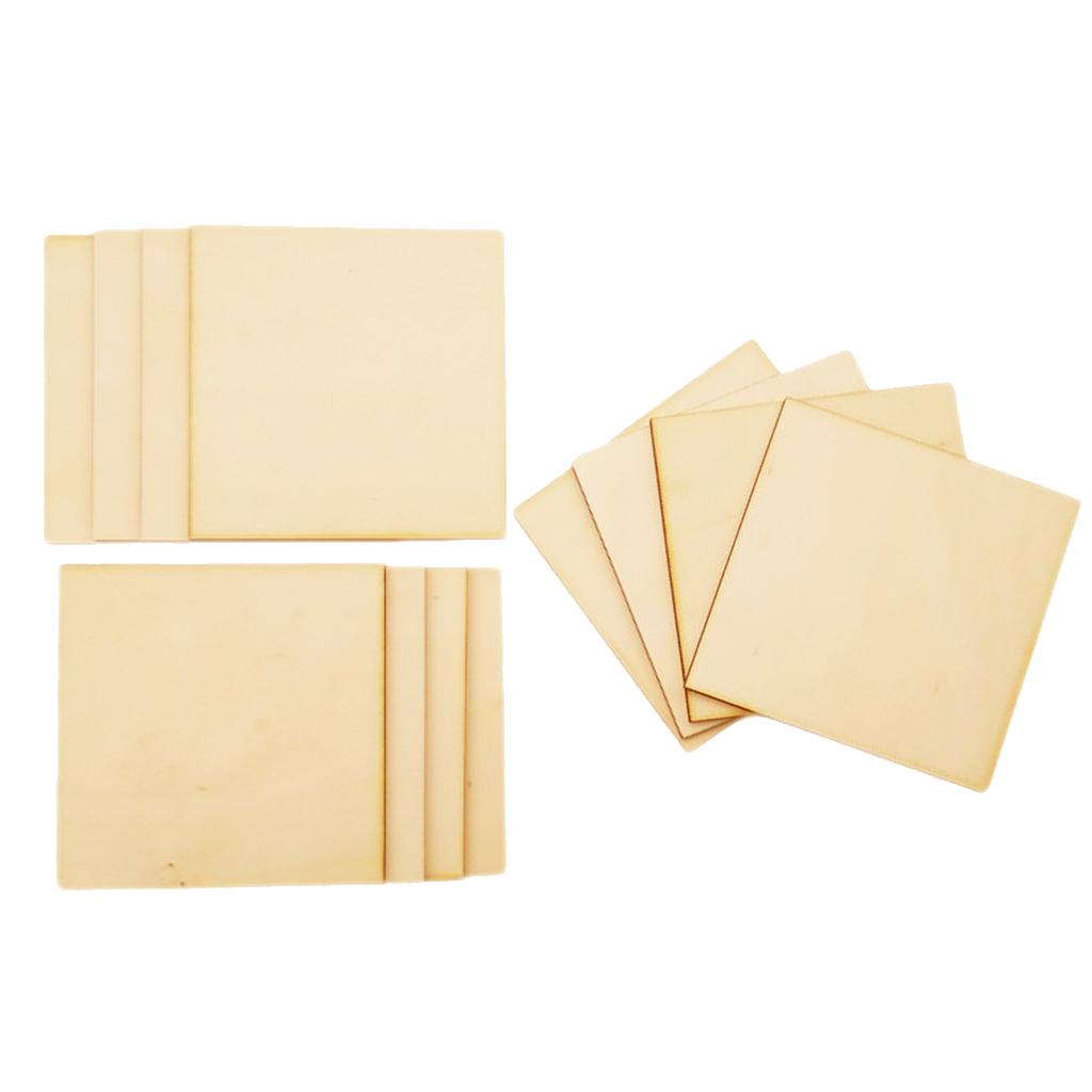 12 Pieces 8cm Wooden Square Shape Ply Blank Craft Squares Wooden Shapes DIY