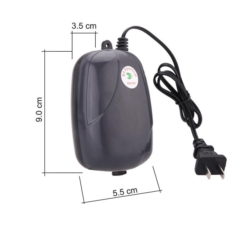 Máy bơm sủi khí ôxy bể cá cảnh kèm đầu tạo bọt RS290