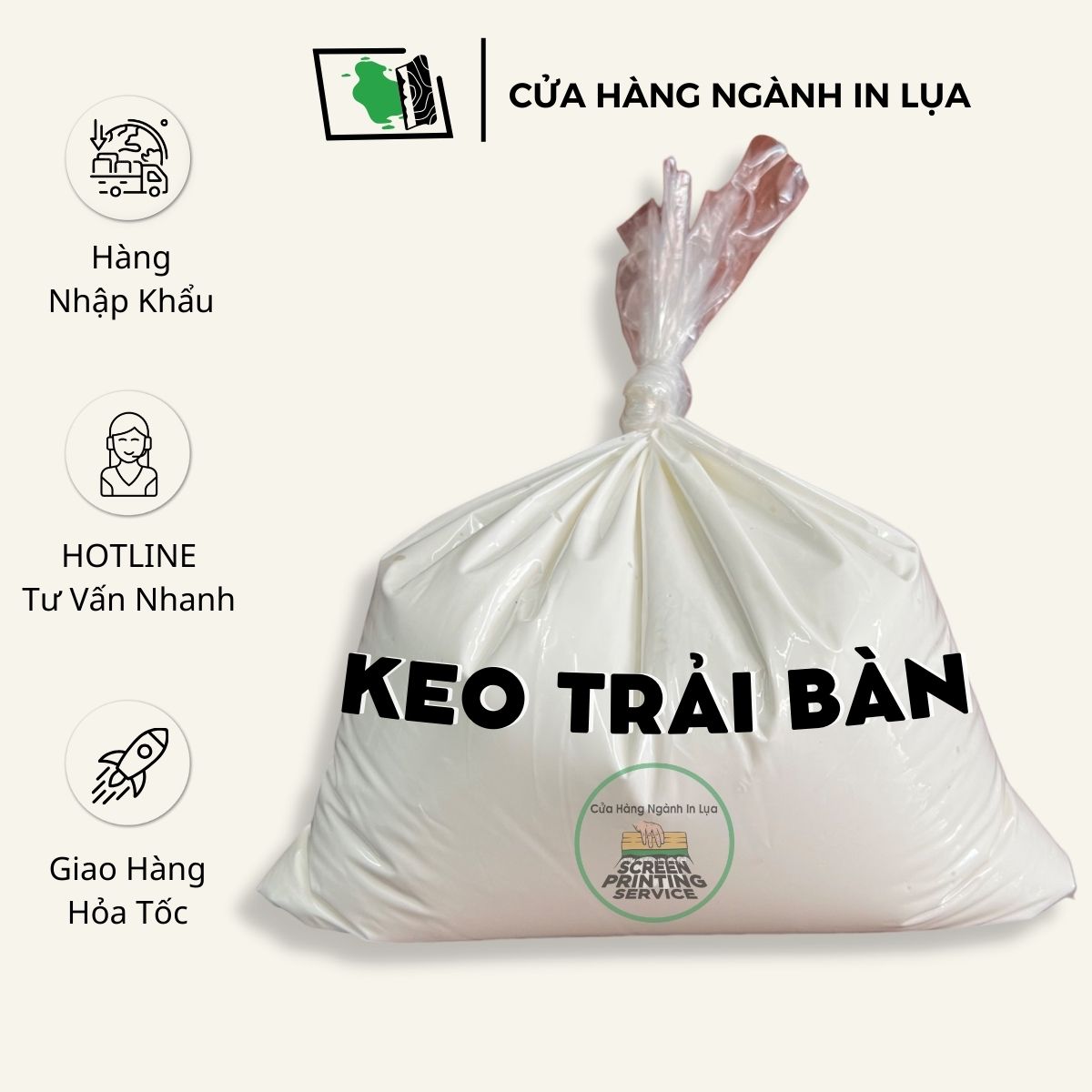 Keo trải bàn dán bàn định vị in lụa siêu dính