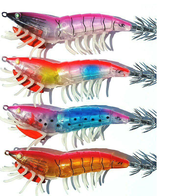 Mồi tôm giả câu mực có dạ quang combo 2 con