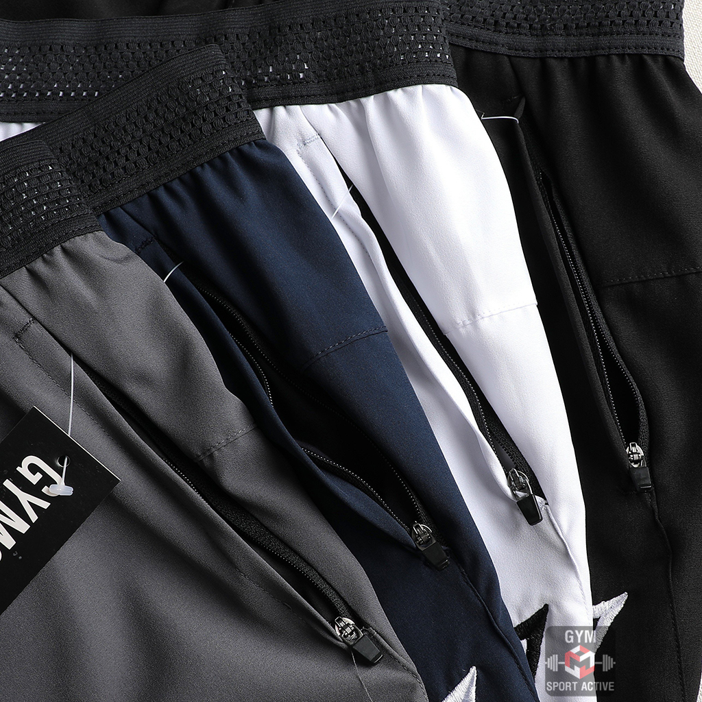 Quần short nam thể thao quần đùi chạy bộ tập gym nam short GymShark chất xi vát gấu phom ngắn trên gối