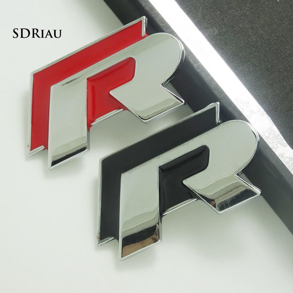 Miếng dán chữ R Rline 3D bằng kim loại cho trang trí xe hơi