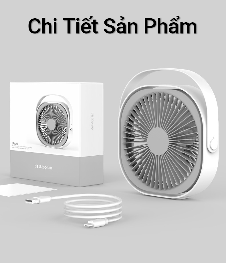 Quạt mini để bàn, quạt tích điện sạc usb Besti M102 - Quạt cầm tay 3 tốc độ, điều chỉnh hướng gió xoay 360 độ, không gây ồn, pin sạc dung lượng cao - Hàng chính hãng