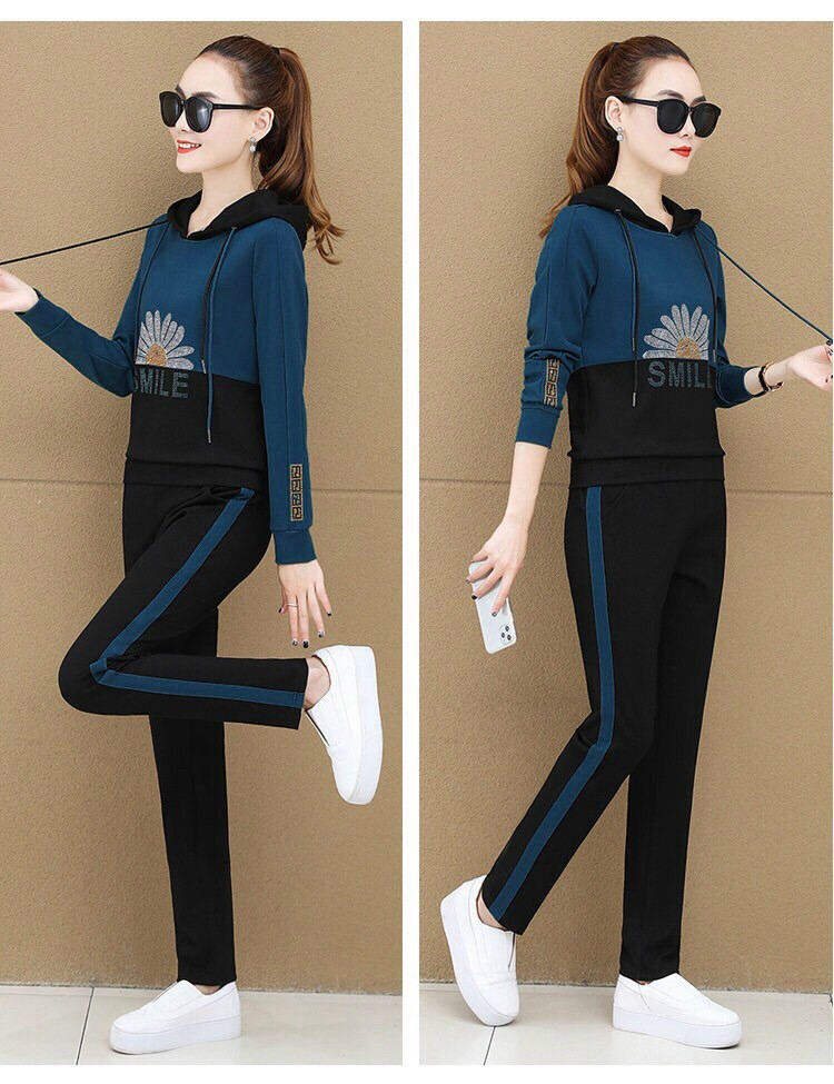 SET BỘ THUN THỂ THAO KẾT CƯỜM HOA CÚC PHỐI  MÀU