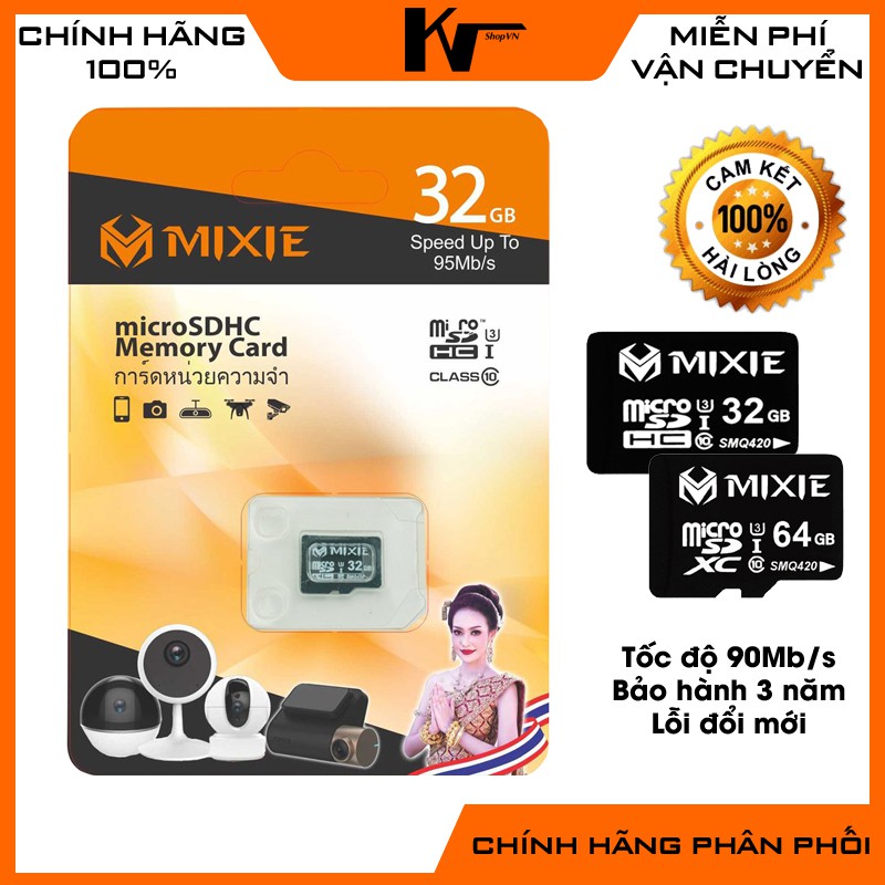 Thẻ nhớ 32/64/128/256gb MIXIE MicroSD Class10 U3. Hàng Chính Hãng.