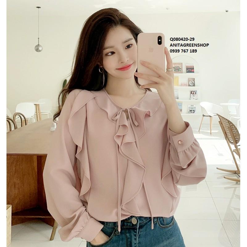 Q080420 ÁO SƠ MI NỮ NHÚN BÈO