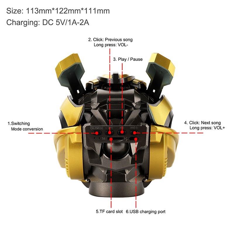 Loa bluetooth Không Dây Bumblebee Âm Thanh Siêu Trầm Và Phụ Kiện